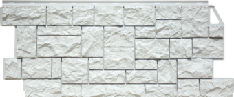 Панель фасадная FineBer Камень дикий Мелованный белый 1,117 * 0,463 м